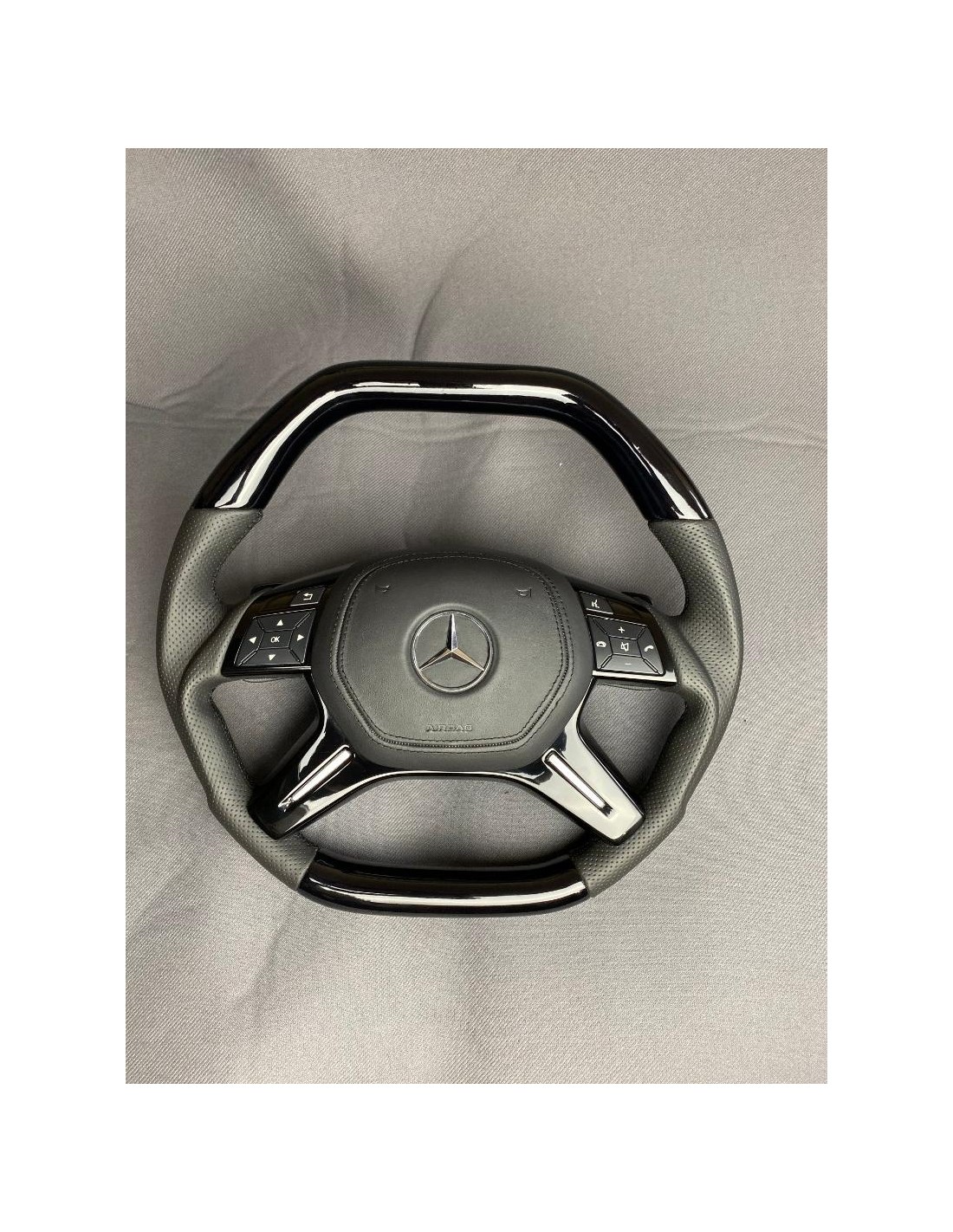  - Steering Wheels - Mercedes-Benz W463 X166 W166 W212 Volante em Couro Preto Piano - 6 - Compre o Volante Mercedes-Benz W463 X1