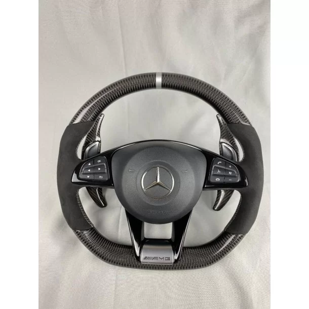 - Steering Wheels - AMG Mercedes-Benz W205 W213 Classe C Classe E Volante Carbono Alcantara - 1 - Eleve o seu interior com o vo