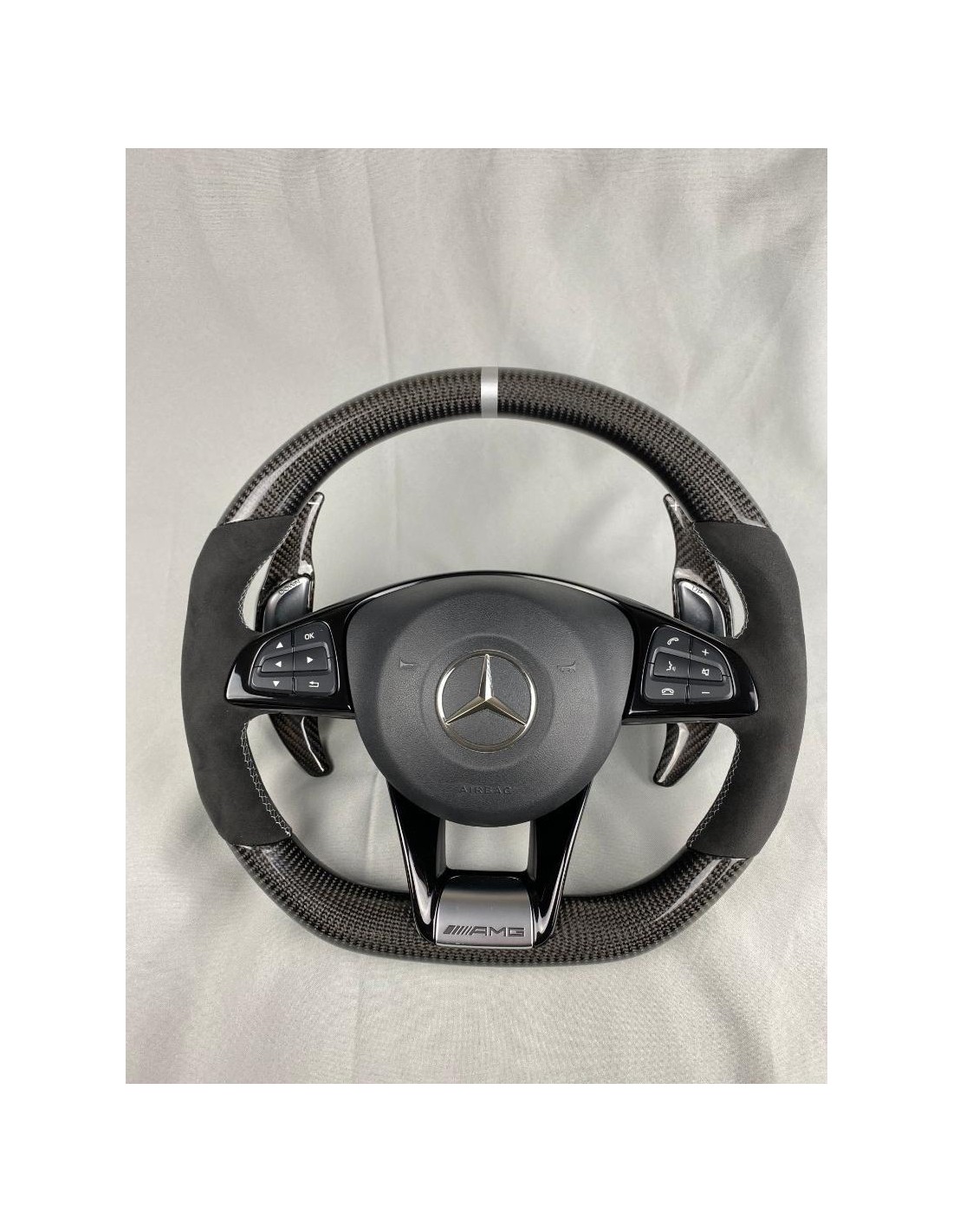 - Steering Wheels - AMG Mercedes-Benz W205 W213 C-Class E-Class Steering Wheel Carbon Alcantara - 1 - Elevate your interior wit - Steering Wheels - AMG Mercedes-Benz W205 W213 C-Class E-Class Steering Wheel Carbon Alcantara - 1 - Elevate your interior wit