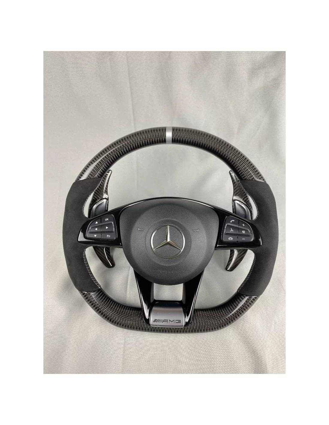- Steering Wheels - AMG Mercedes-Benz W205 W213 C-Class E-Class Steering Wheel Carbon Alcantara - 1 - Elevate your interior wit - Steering Wheels - AMG Mercedes-Benz W205 W213 C-Class E-Class Steering Wheel Carbon Alcantara - 1 - Elevate your interior wit