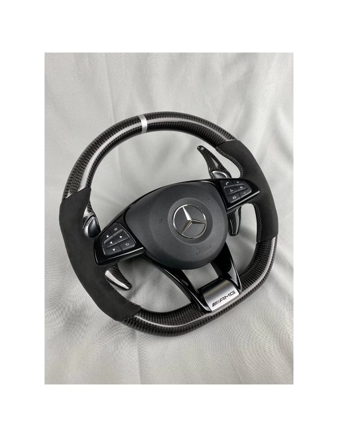 - Steering Wheels - AMG Mercedes-Benz W205 W213 C-Class E-Class Steering Wheel Carbon Alcantara - 2 - Elevate your interior wit - Steering Wheels - AMG Mercedes-Benz W205 W213 C-Class E-Class Steering Wheel Carbon Alcantara - 2 - Elevate your interior wit