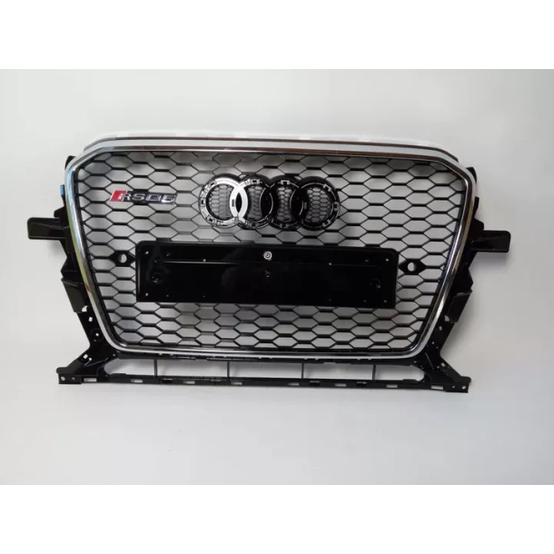 - Audi - Audi Q5 2012-2016 radiatorrooster honingraat RSQ5 Chroom - 1 - Verfraai uw Audi Q5 2012-2015 met de gestroomlijnde RSQ