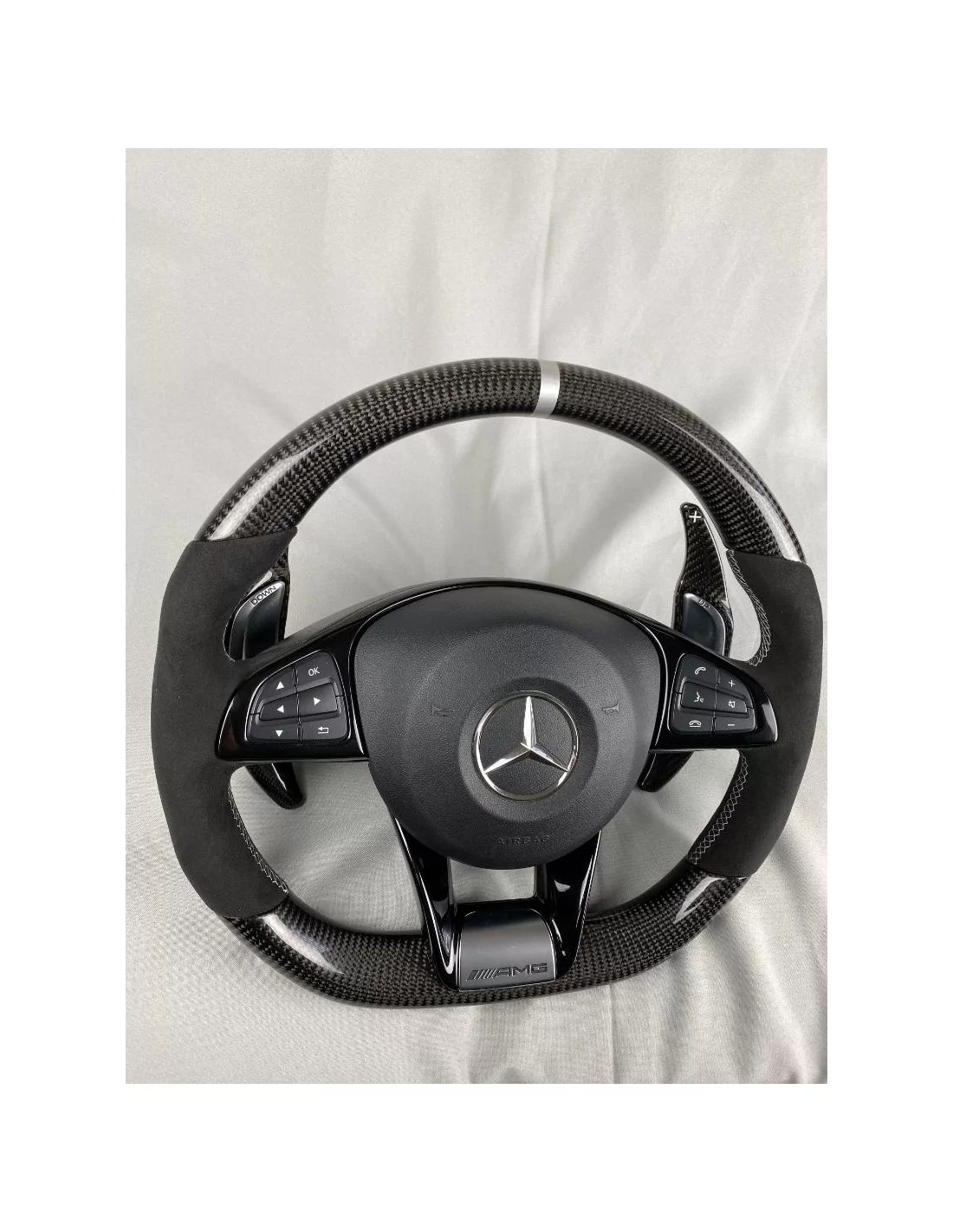 - Steering Wheels - AMG Mercedes-Benz W205 W213 C-Class E-Class Steering Wheel Carbon Alcantara - 9 - Elevate your interior wit - Steering Wheels - AMG Mercedes-Benz W205 W213 C-Class E-Class Steering Wheel Carbon Alcantara - 9 - Elevate your interior wit