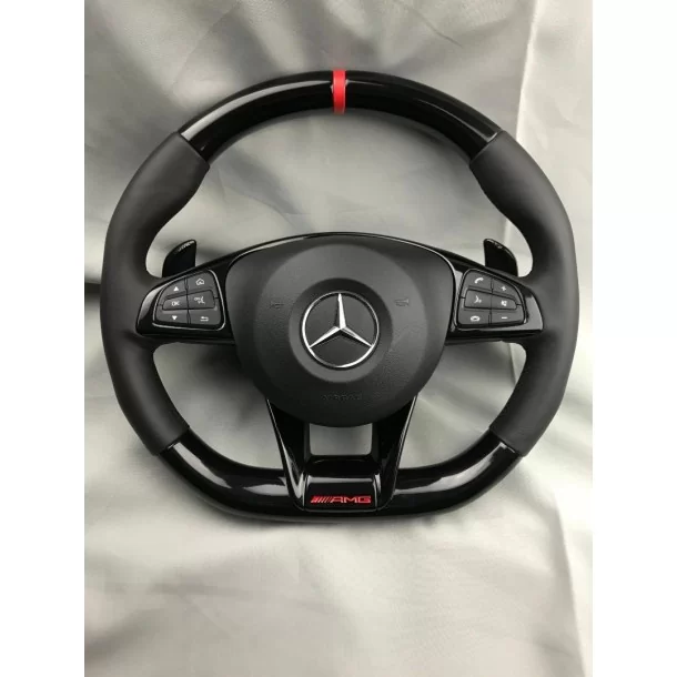  - Volante - Volante AMG Mercedes-Benz W205 Clase C Cuero Negro Piano - 3 - Actualice su Mercedes-Benz Clase C W205 con este vol