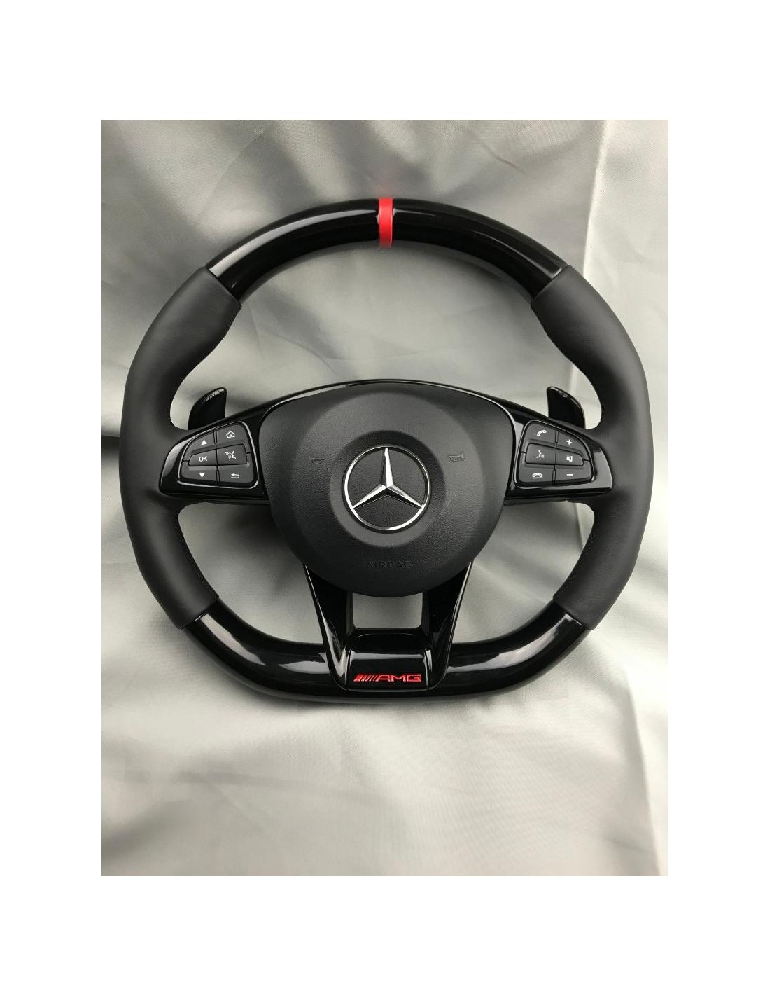  - Volante - Volante AMG Mercedes-Benz W205 Clase C Cuero Negro Piano - 3 - Actualice su Mercedes-Benz Clase C W205 con este vol