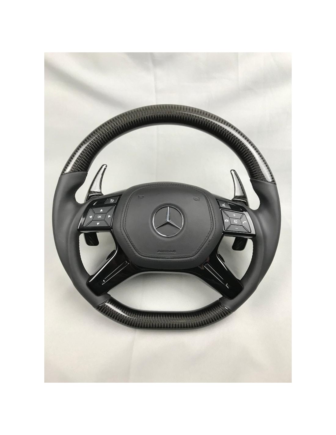  - Steering Wheels - Mercedes-Benz W463 X166 W166 W212 Volante em Couro Carbono - 1 - Comprar Volante Mercedes-Benz W463 X166 W1