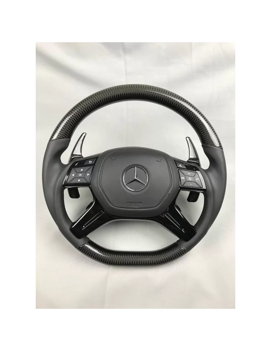  - Steering Wheels - Mercedes-Benz W463 X166 W166 W212 Volante em Couro Carbono - 1 - Comprar Volante Mercedes-Benz W463 X166 W1