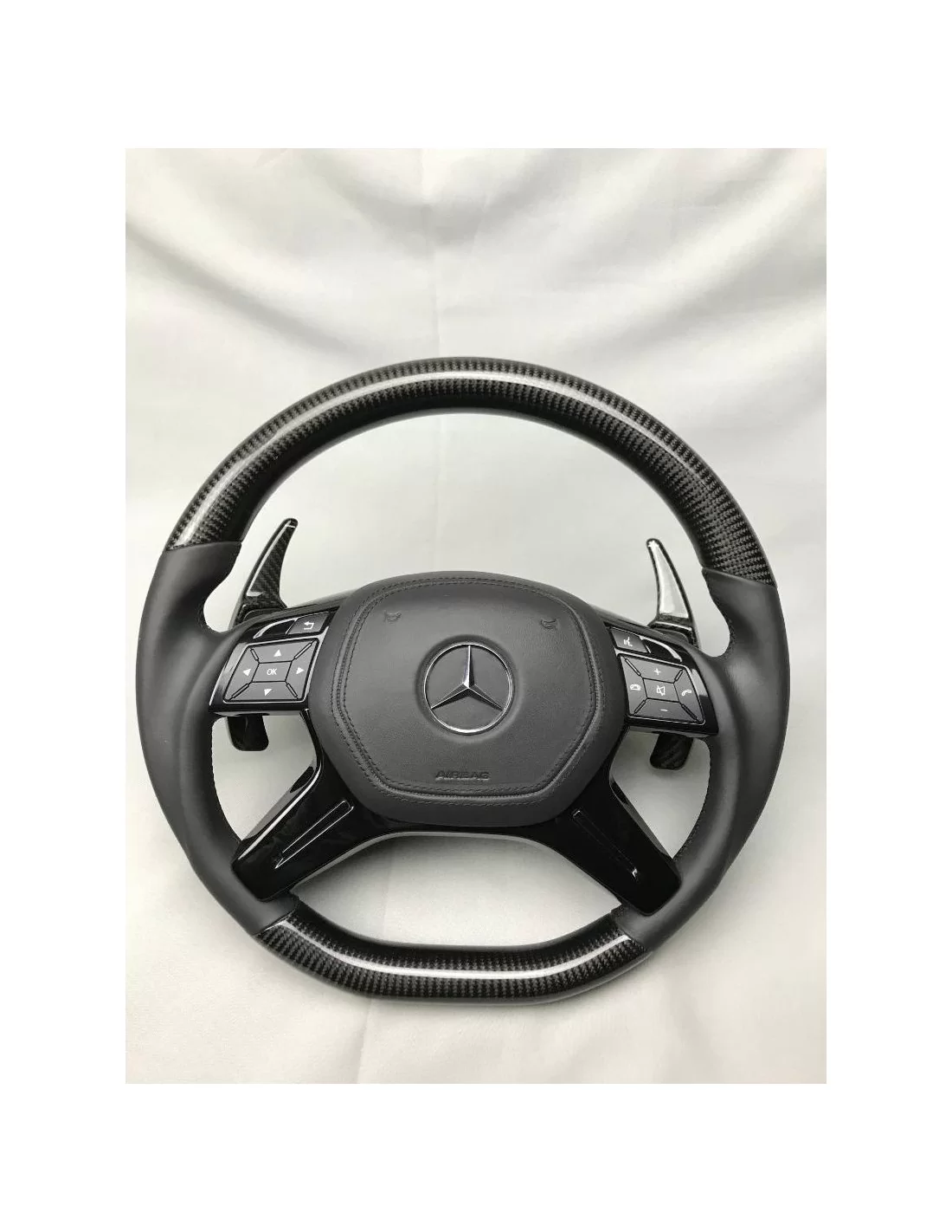  - Steering Wheels - Mercedes-Benz W463 X166 W166 W212 Volante em Couro Carbono - 2 - Comprar Volante Mercedes-Benz W463 X166 W1