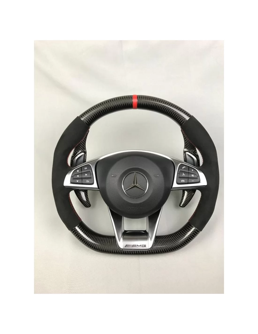 - Volant - AMG Mercedes-Benz W205 W213 Classe C Classe E Volant original Carbone Alcantara - 1 - Transformez votre Mercedes-Ben - Volant - AMG Mercedes-Benz W205 W213 Classe C Classe E Volant original Carbone Alcantara - 1 - Transformez votre Mercedes-Ben