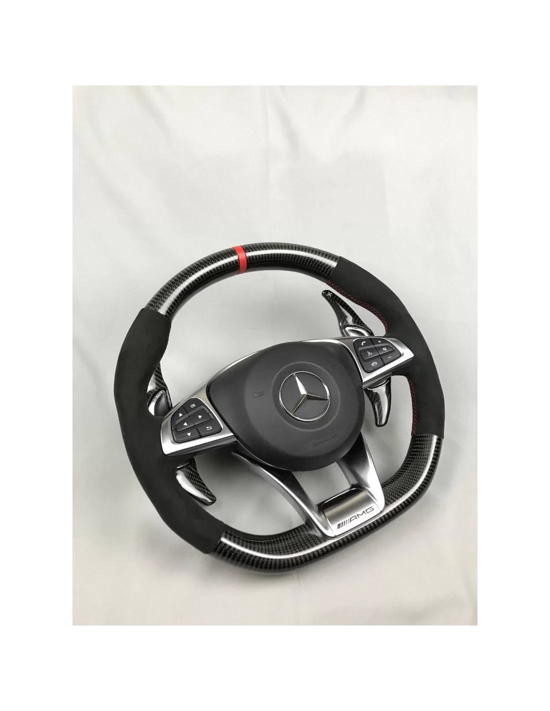 - Volant - AMG Mercedes-Benz W205 W213 Classe C Classe E Volant original Carbone Alcantara - 8 - Transformez votre Mercedes-Ben - Volant - AMG Mercedes-Benz W205 W213 Classe C Classe E Volant original Carbone Alcantara - 8 - Transformez votre Mercedes-Ben