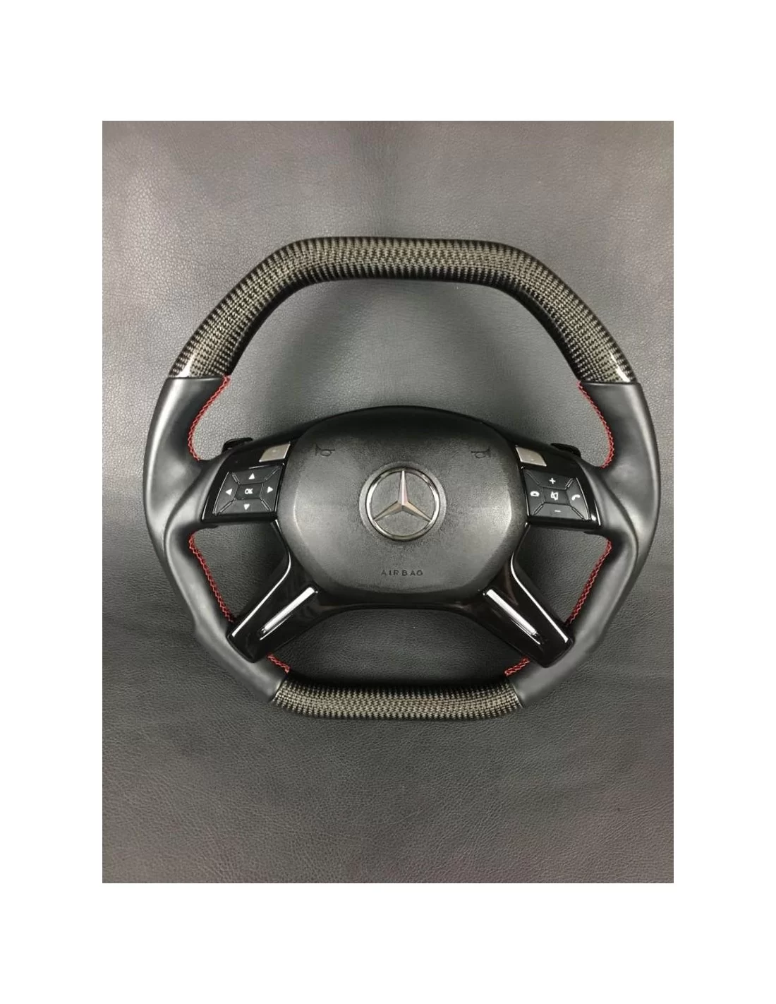  - Volante - Volante de fibra de carbono para Mercedes-Benz Mercedes-Benz Clase G Clase E ML GL W463 W166 W212 - 1 - ¡Comprar Vo