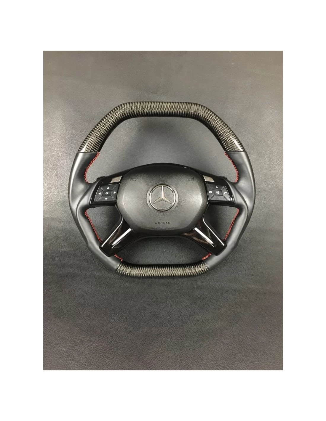  - Volante - Volante de fibra de carbono para Mercedes-Benz Mercedes-Benz Clase G Clase E ML GL W463 W166 W212 - 2 - ¡Comprar Vo