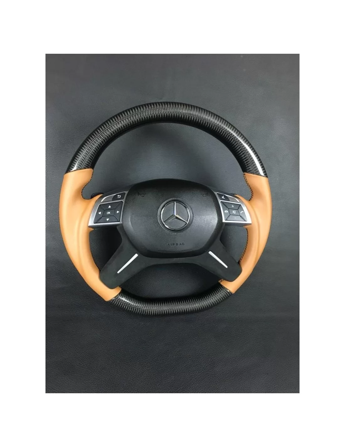  - Steering Wheels - Stuurwiel van koolstofvezel voor Mercedes-Benz G-Klasse E-Klasse GL ML W463 W166 W212 Leder - 2 - Koop een 