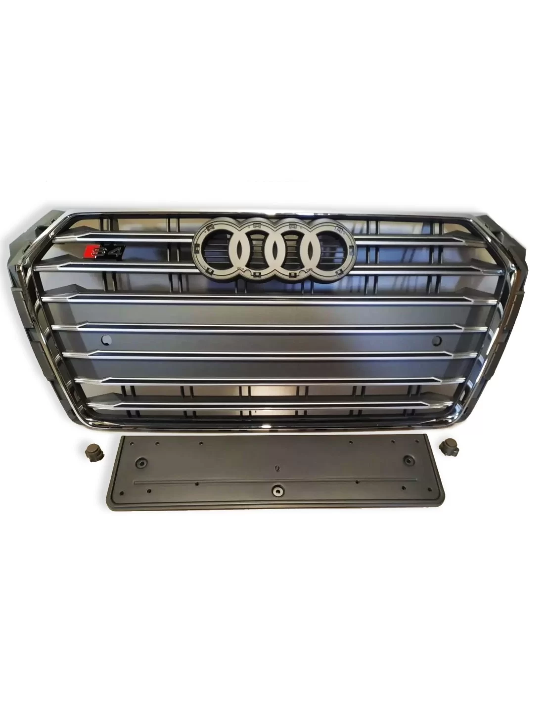 Решітка радіатора Audi A4 B9 2015-2019 в стилі S4 сірого кольору Головна, Audi, Audi A4 2015-2019 (B9) Audi