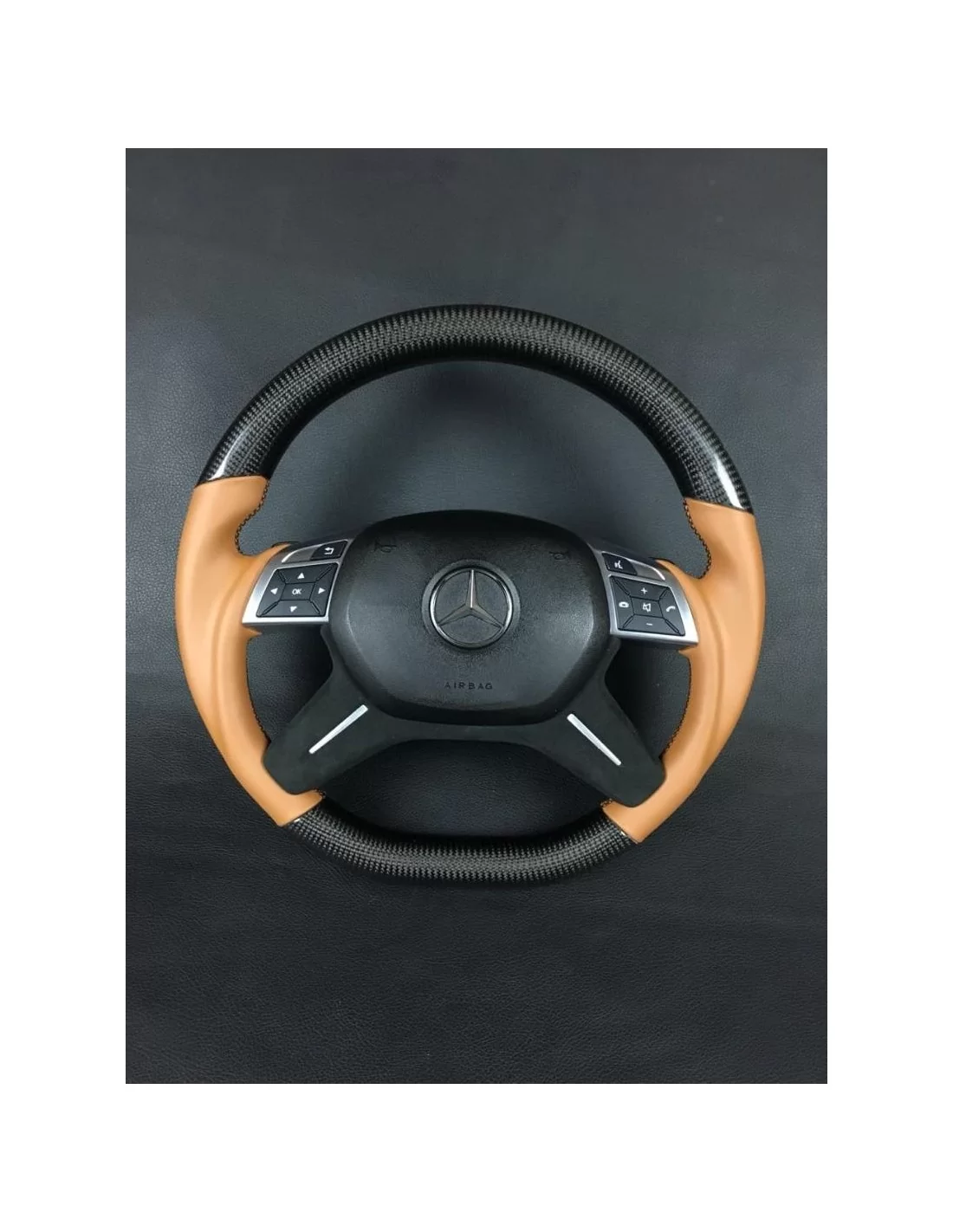  - Steering Wheels - Stuurwiel van koolstofvezel voor Mercedes-Benz G-Klasse E-Klasse GL ML W463 W166 W212 Leder - 3 - Koop een 