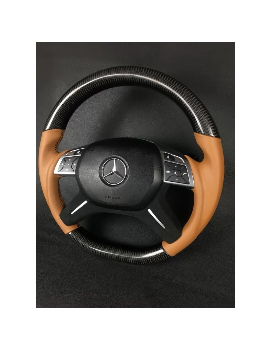  - Volante - Volante de fibra de carbono para Mercedes-Benz Clase G Clase E GL ML W463 W166 W212 Cuero - 4 - ¡Comprar Volante de