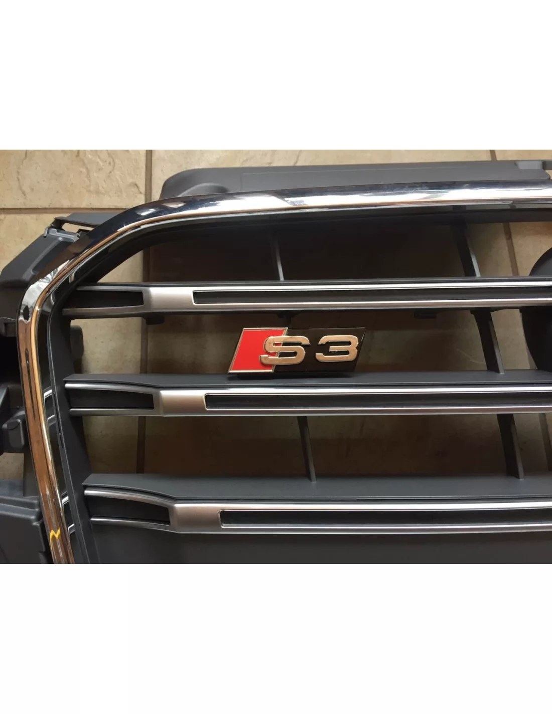  - Hem - Audi S3 främre stötfångargrill för Audi A3 8V 2012-2015 grå - 2 - Köp Audi S3 Front Bumper Grille för A3 8V (2012-2015)