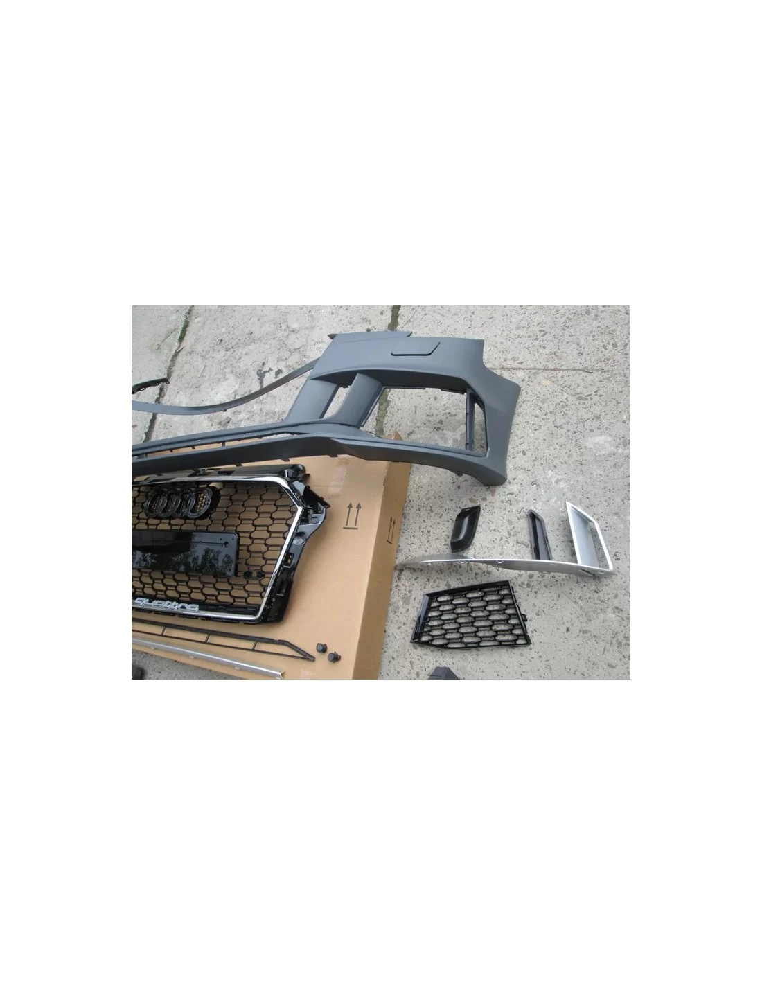  - Home - Audi A3 2016-2020 Stoßstange mit Kühlergrill im RS3 Black Quattro Stil - 2 - Kaufen Sie die Audi A3 2016-2020 Stoßstan