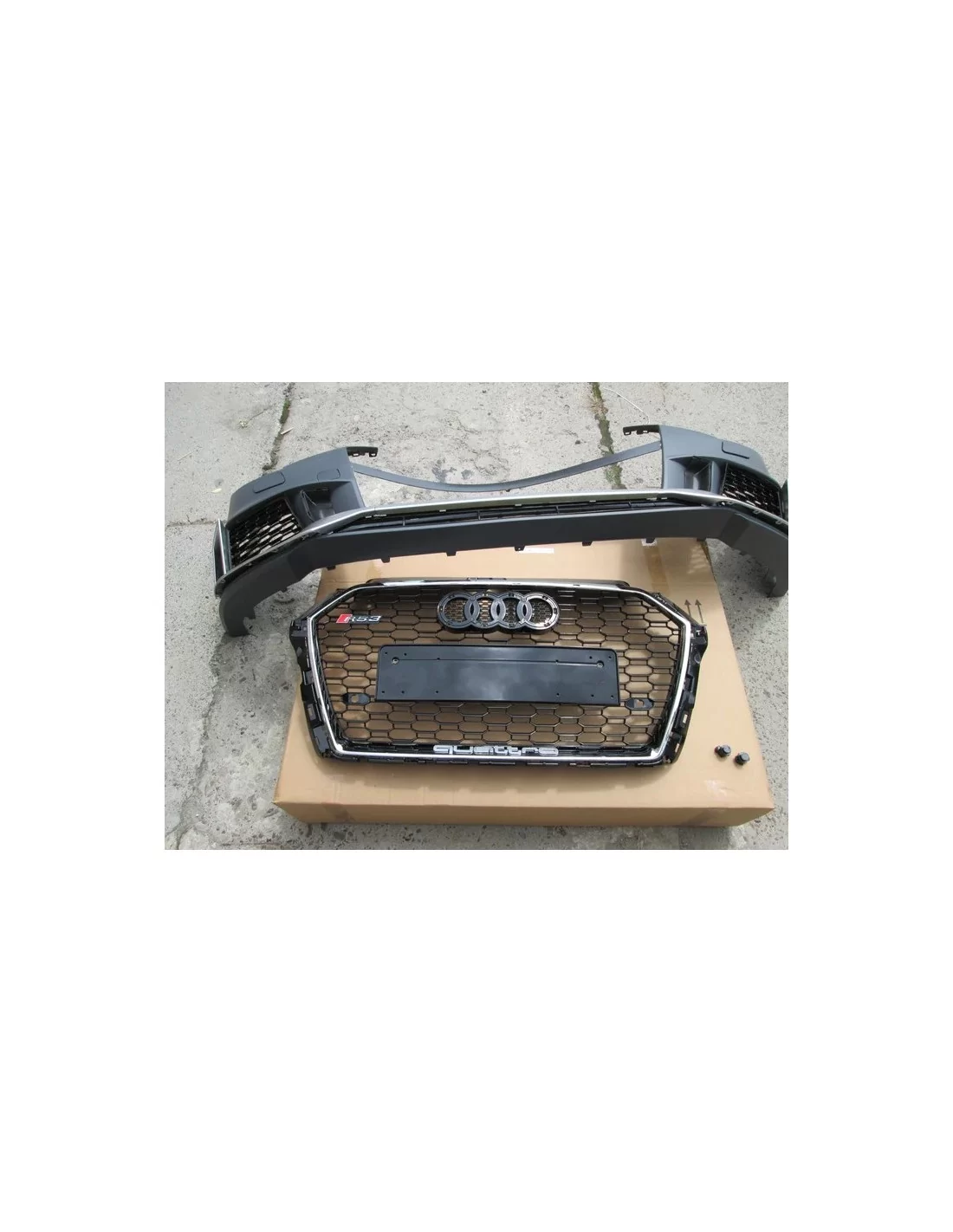  - Hem - Audi A3 2016-2020 stötfångare med grill i RS3 Black Quattro-stil - 6 - Köp Audi A3 2016-2020 Stötfångare med Grill i RS