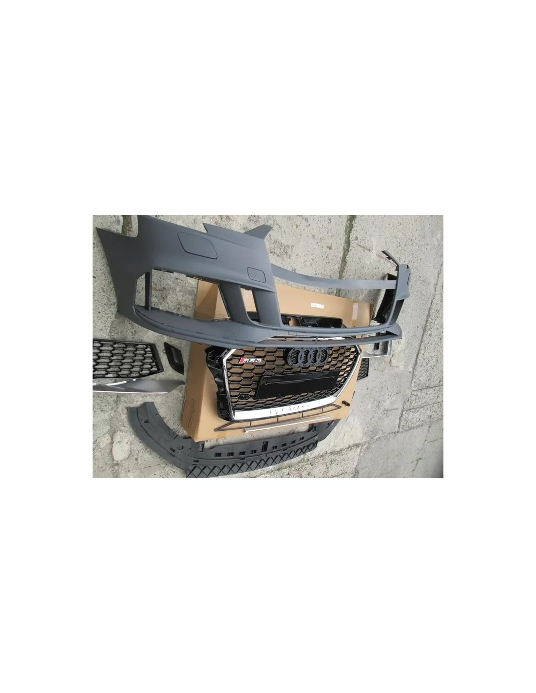  - Hem - Audi A3 2016-2020 stötfångare med grill i RS3 Black Quattro-stil - 7 - Köp Audi A3 2016-2020 Stötfångare med Grill i RS