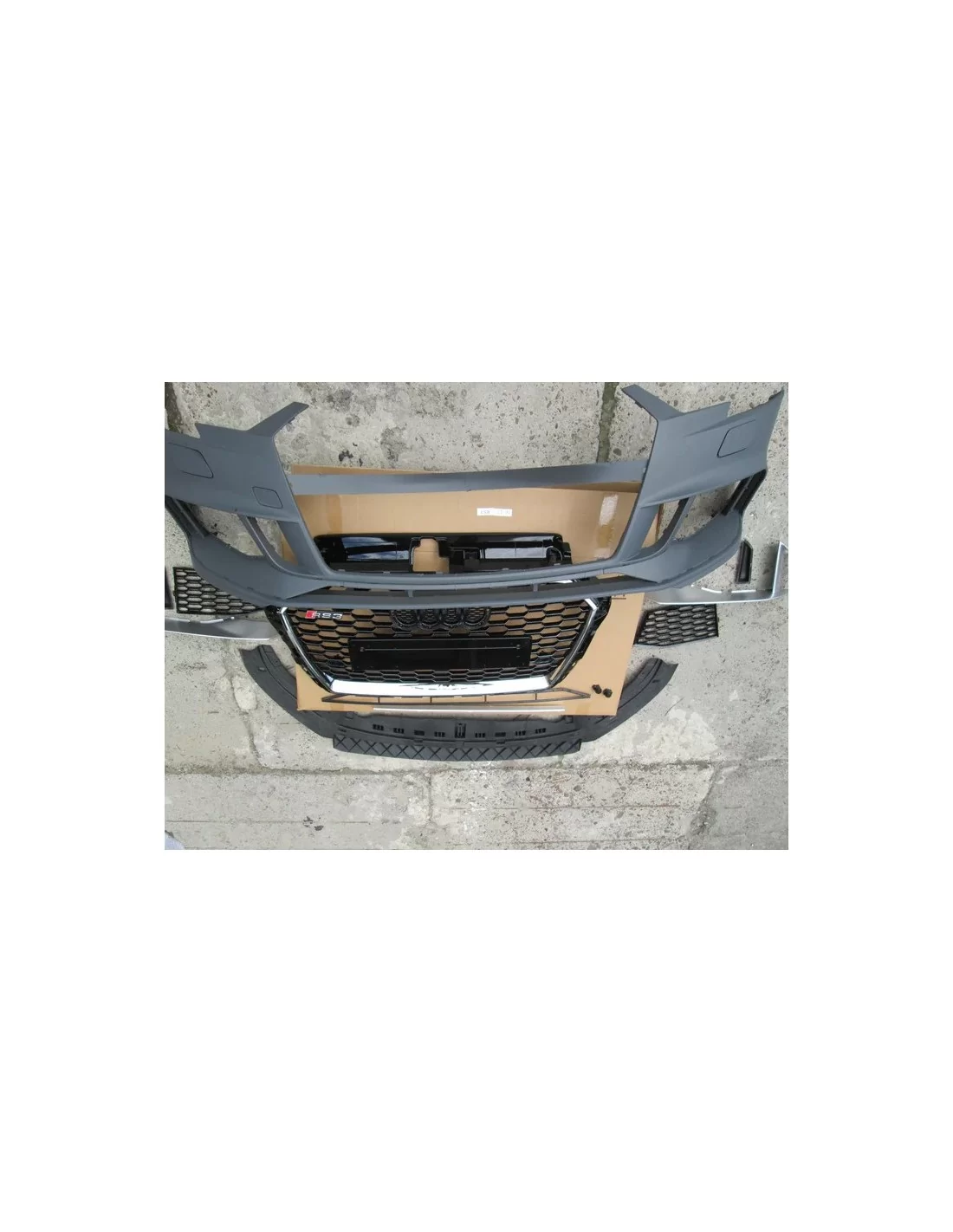  - Hem - Audi A3 2016-2020 stötfångare med grill i RS3 Black Quattro-stil - 8 - Köp Audi A3 2016-2020 Stötfångare med Grill i RS