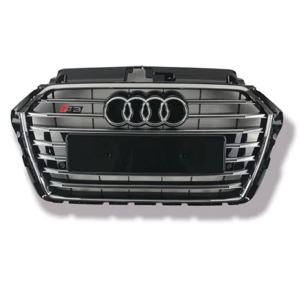  - Home - Audi A3 2016-2020 radiator grille in S3 chrome style - 2 - Buy the Audi A3 2016-2020 Honeycomb Grille in S3 Chrome Qua