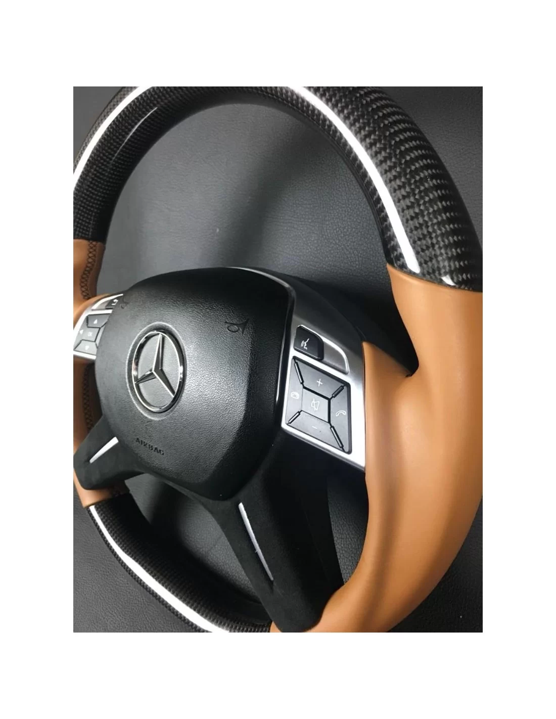  - Steering Wheels - Carbon fiber steering wheel for Mercedes-Benz G-Class E-Class GL ML W463 W166 W212 Leather - 10 - Buy Carbo
