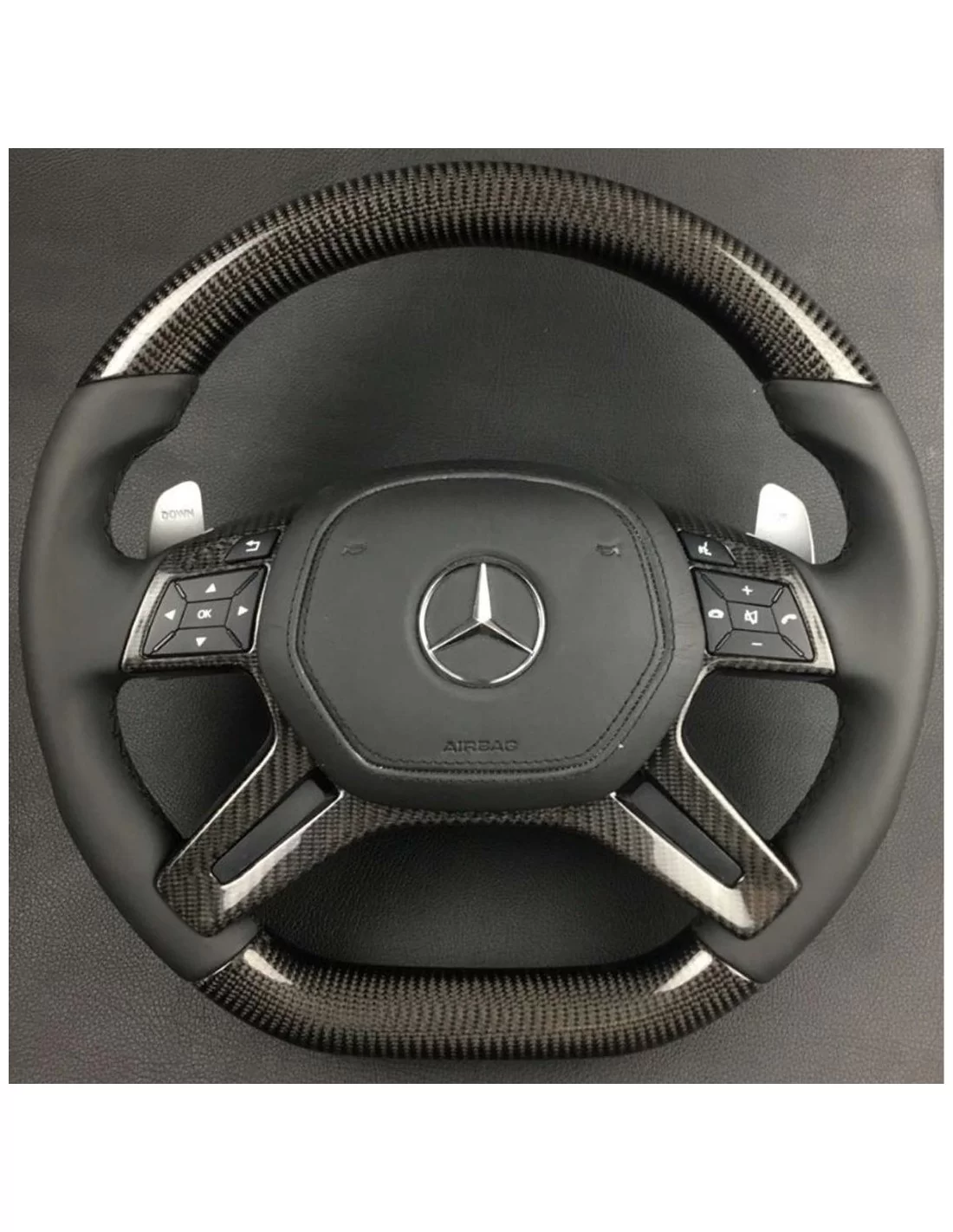  - Volante - Volante de fibra de carbono AMG para Mercedes-Benz Clase G W463 W166 W212 Clase E GL ML - 1 - ¡Comprar Volante AMG 