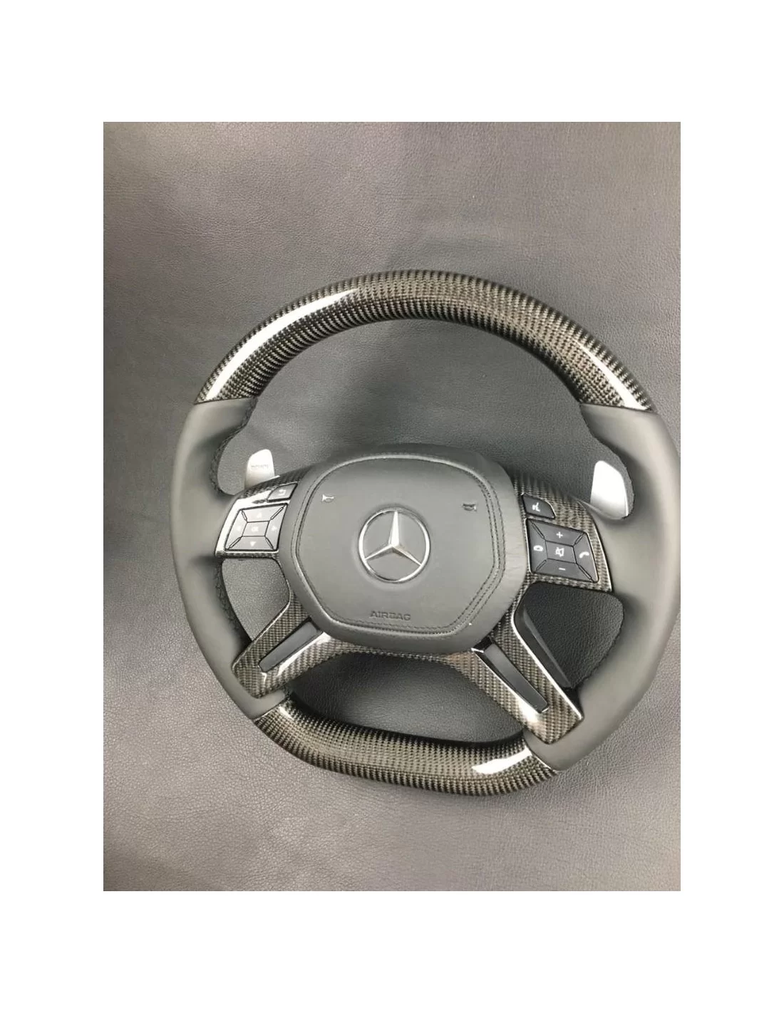  - Volante - Volante de fibra de carbono AMG para Mercedes-Benz Clase G W463 W166 W212 Clase E GL ML - 2 - ¡Comprar Volante AMG 