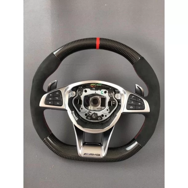  - Steering Wheels - メルセデスベンツW205 W213 Cクラス Eクラス用カーボンファイバーAMGステアリングホイール - 1 - Steering Wheels メルセデスベンツW205 W213 Cクラス Eクラス用カーボンファ