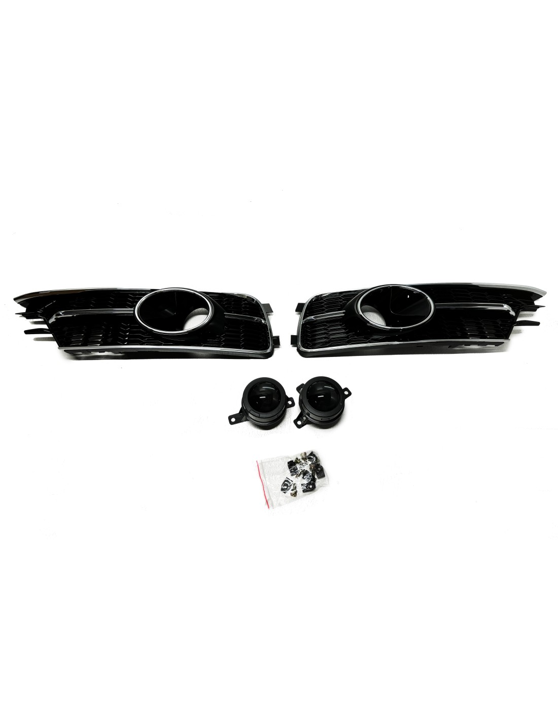  - Audi - Grille antibrouillard AUDI A6 C7 2014-2018 S-Line Bumper Chrome optics - 1 - Ajoutez une finition élégante à votre Aud