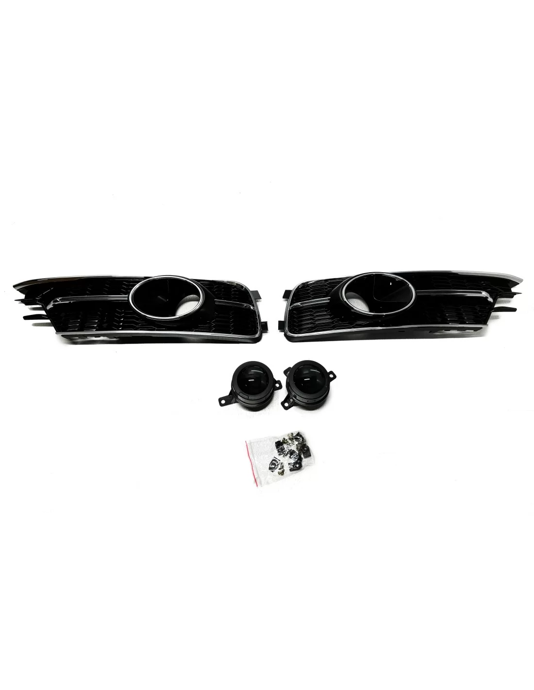  - Audi - Rejilla para faros antiniebla AUDI A6 C7 2014-2018 S-Line Parachoques Óptica cromada - 1 - Añada un acabado elegante a