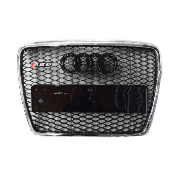  - Audi - För Audi A6 C6 2004-2011 Kylargrill Frontgrill i RS6 Chrome - 1 - Uppgradera din Audi A6 C6 (2004-2011) med en frontgr
