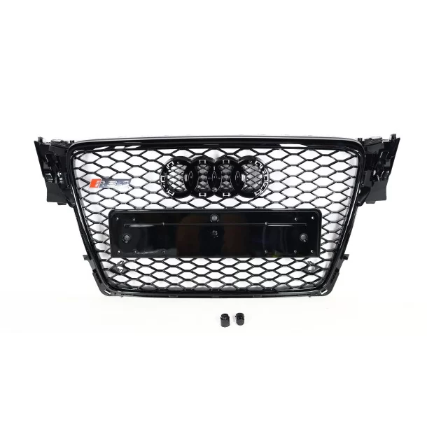 Für Audi A4 B8 2008-2012 Grill Wabengrill Frontgrill in RS4 Optik schwarz schwarz Audi, Audi A4 2007-2011 (B8) Audi