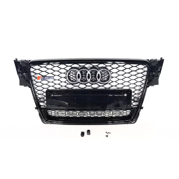 For Audi A4 B8 2008-2012 Grill honeycomb grille front grille in RS4 QUATTRO black Audi, Audi A4 2007-2011 (B8) Audi For Audi A4 B8 2008-2012 Grill honeycomb grille front grille in RS4 QUATTRO black Audi, Audi A4 2007-2011 (B8) Audi
