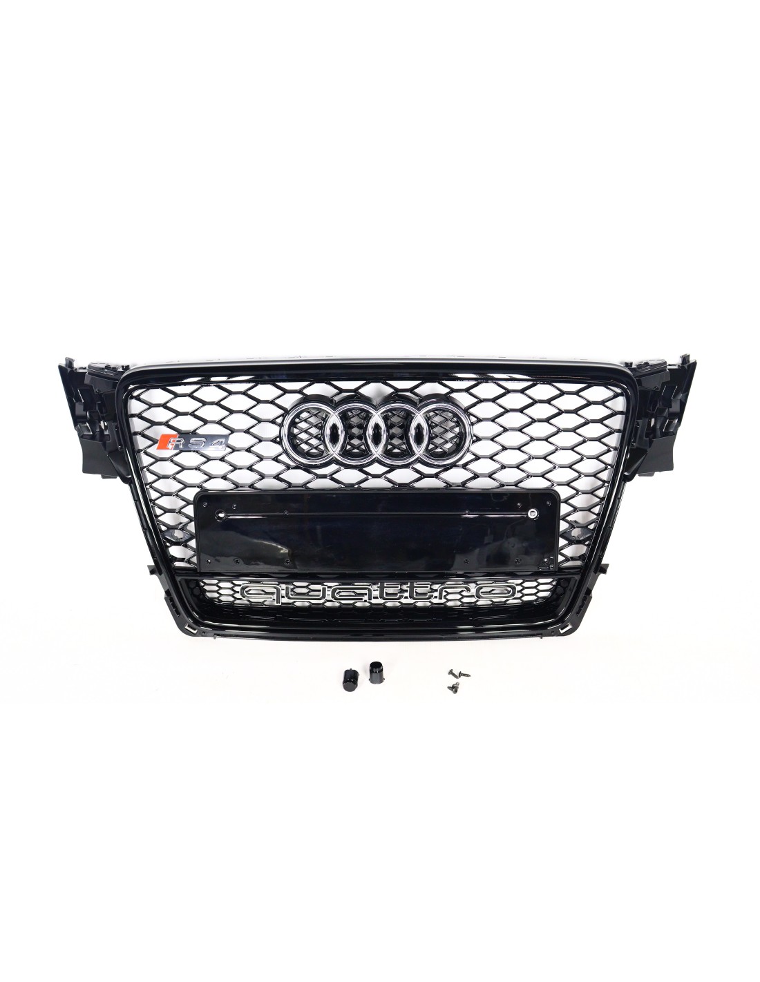 För Audi A4 B8 2008-2012 Grill bikakegaller frontgrill i RS4 QUATTRO svart Audi, Audi A4 2007-2011 (B8) Audi