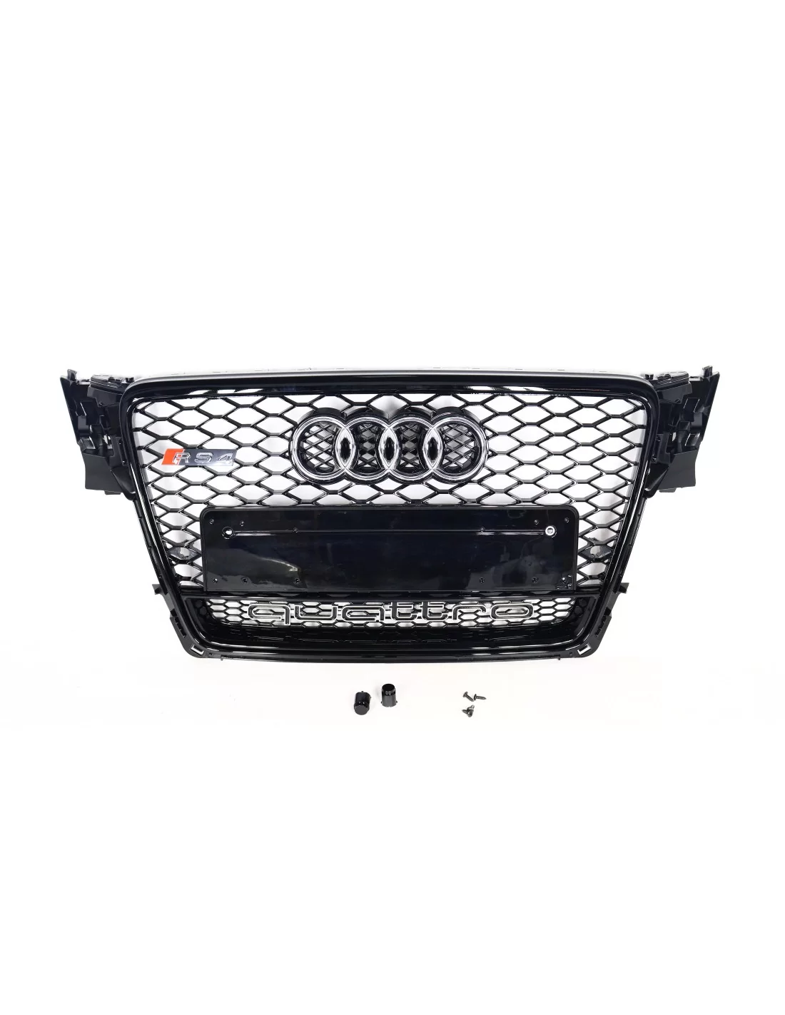 Voor Audi A4 B8 2008-2012 Grill honingraat voorgrille in RS4 QUATTRO zwart Audi, Audi A4 2007-2011 (B8) Audi