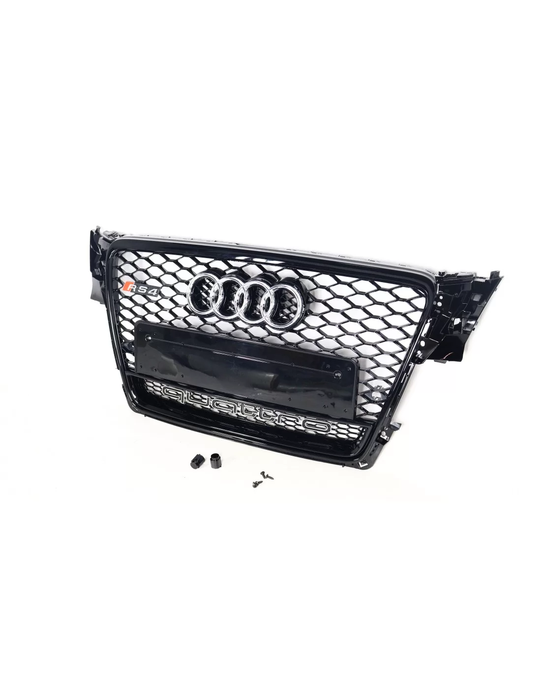 Voor Audi A4 B8 2008-2012 Grill honingraat voorgrille in RS4 QUATTRO zwart Audi, Audi A4 2007-2011 (B8) Audi