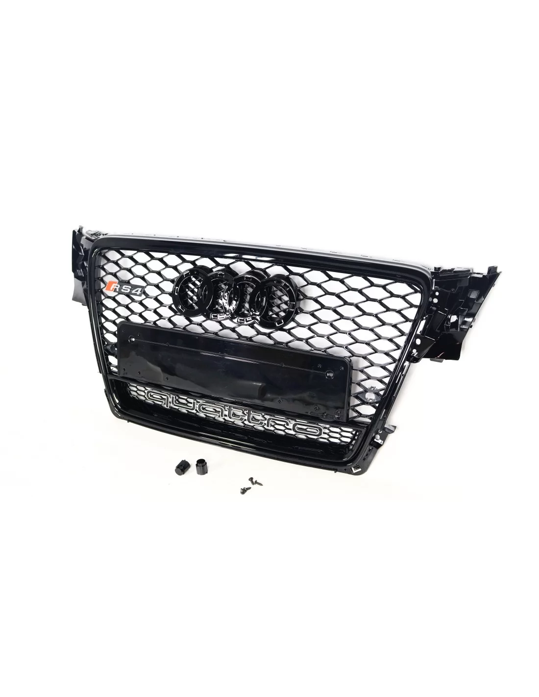 Voor Audi A4 B8 2008-2012 Grill honingraat voorgrille in RS4 QUATTRO zwart Audi, Audi A4 2007-2011 (B8) Audi