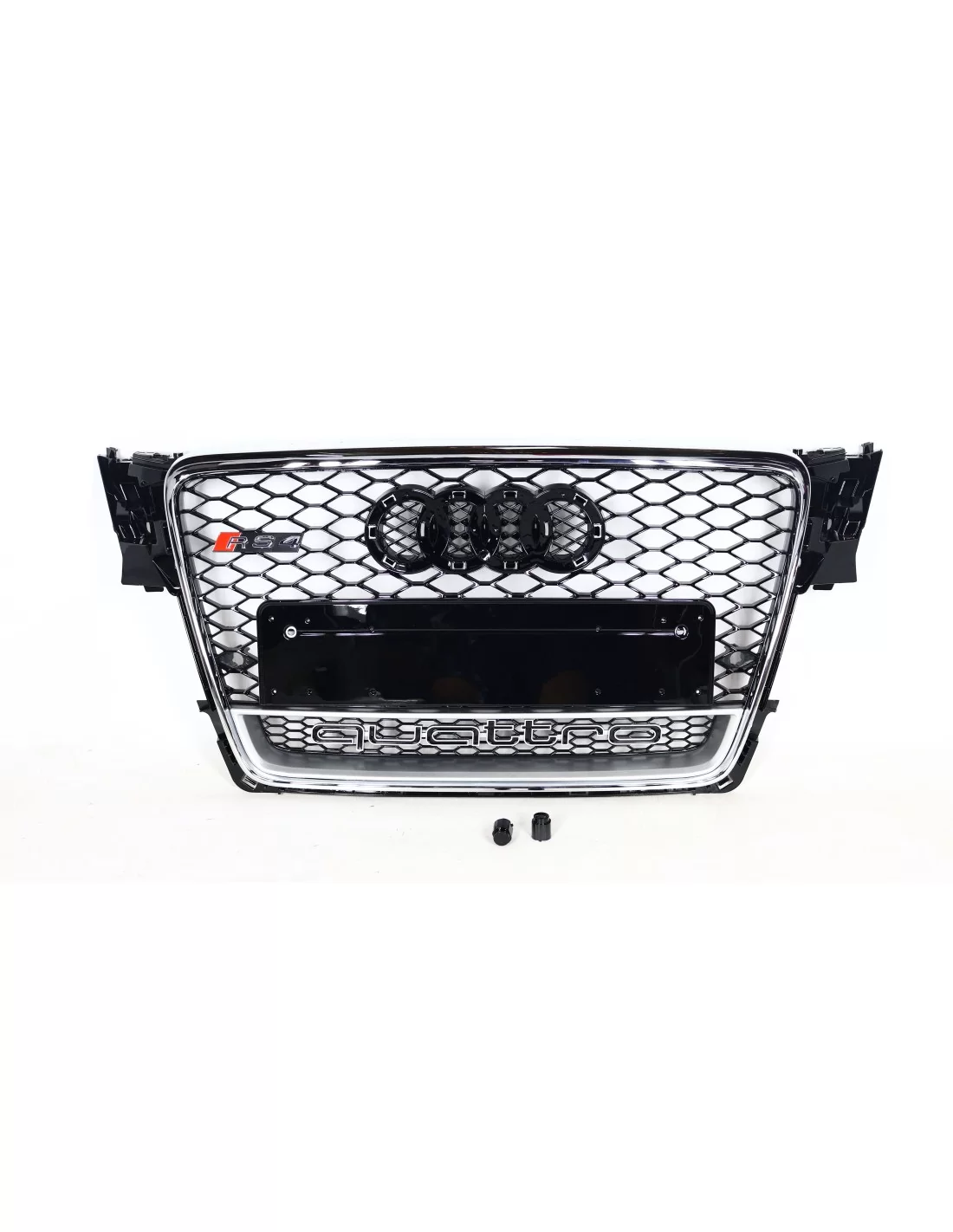 Do Audi A4 B8 2008-2012 Kratka przednia o strukturze plastra miodu w RS4 QUATTRO chromowana Audi, A4 Audi
