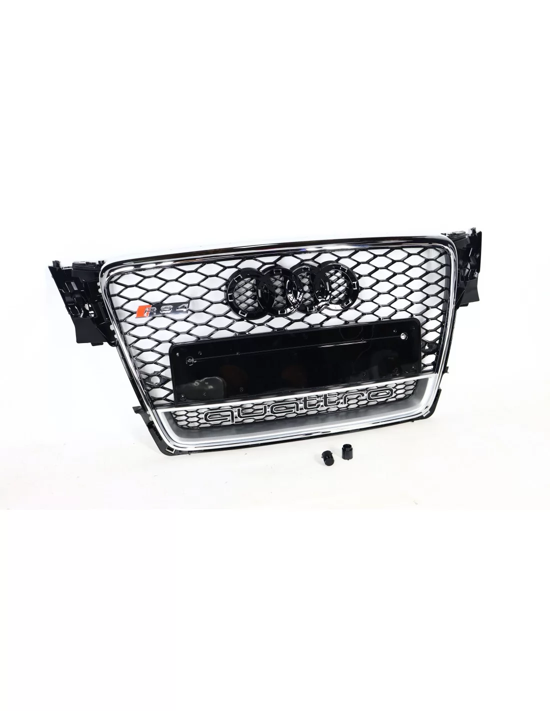 Do Audi A4 B8 2008-2012 Kratka przednia o strukturze plastra miodu w RS4 QUATTRO chromowana Audi, A4 Audi