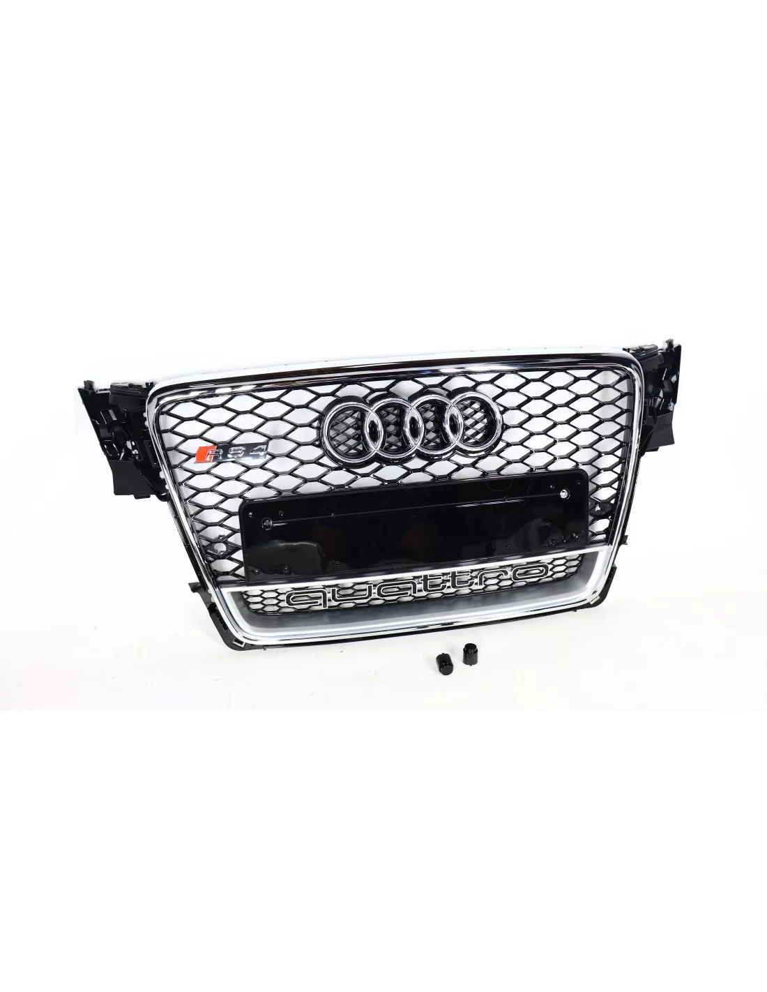 Para Audi A4 B8 2008-2012 Grelha de grelha em favo de mel grelha frontal em RS4 QUATTRO look cromado Audi, Audi A4 2007-2011 (B8