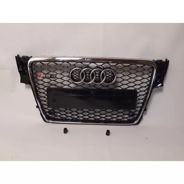 Para Audi A4 B8 2008-2012 Parrilla de nido de abeja parrilla delantera en RS4 mirada cromo negro Audi, A4 Audi