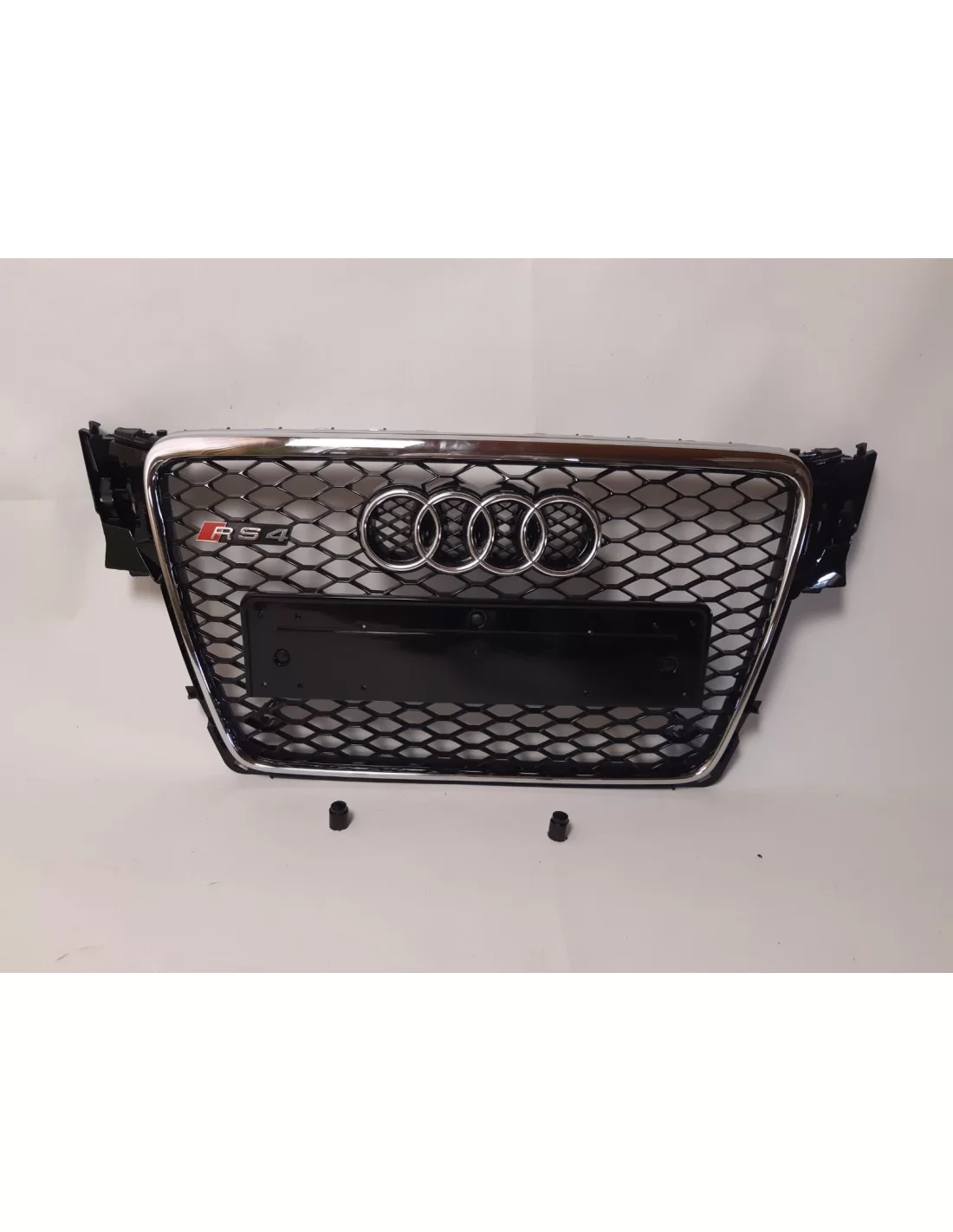 Для Audi A4 B8 2008-2012 Решітка радіатора з сотами в RS4 - хромована чорна Audi, Audi A4 2007-2011 (B8) Audi