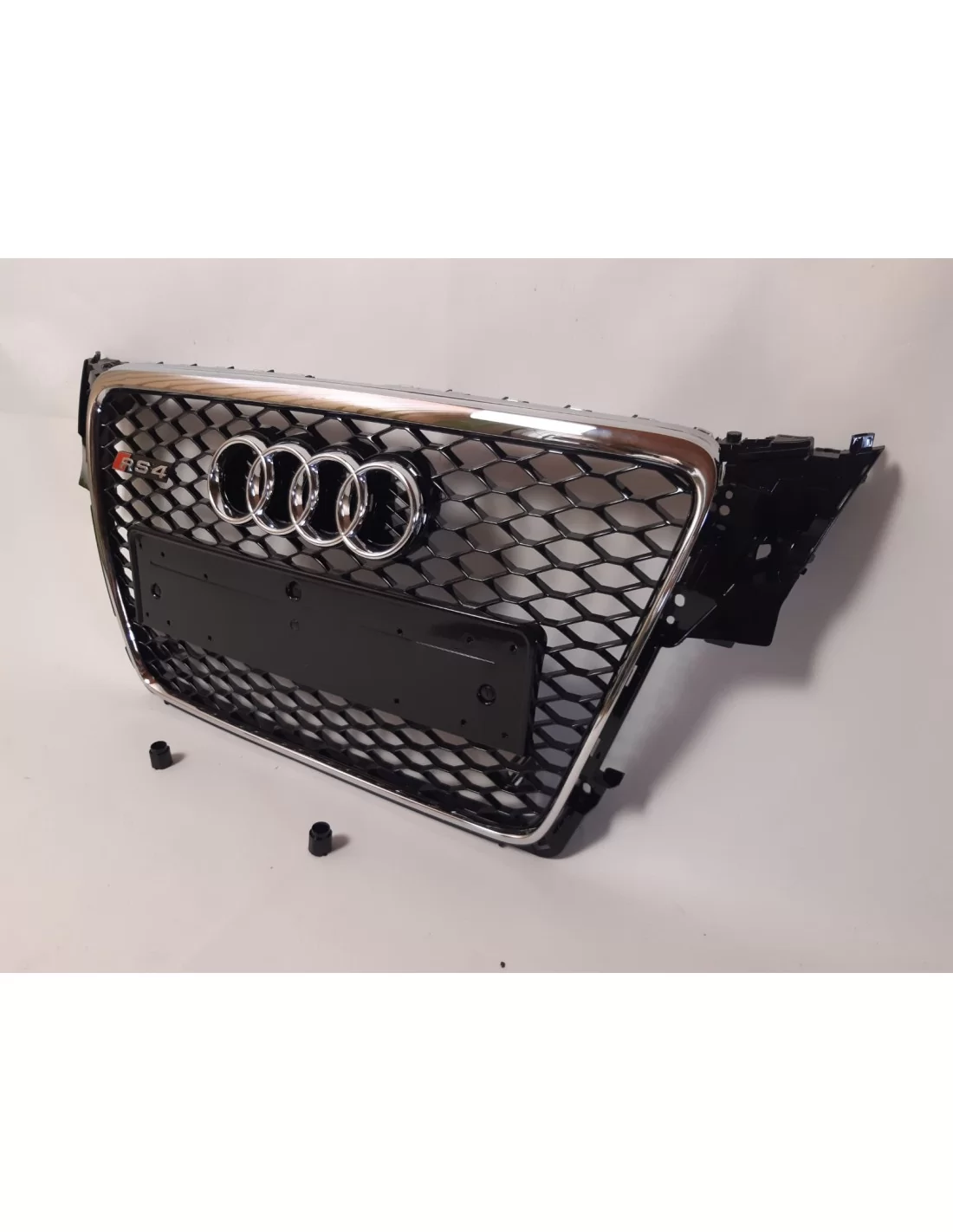 Для Audi A4 B8 2008-2012 Решітка радіатора з сотами в RS4 - хромована чорна Audi, Audi A4 2007-2011 (B8) Audi
