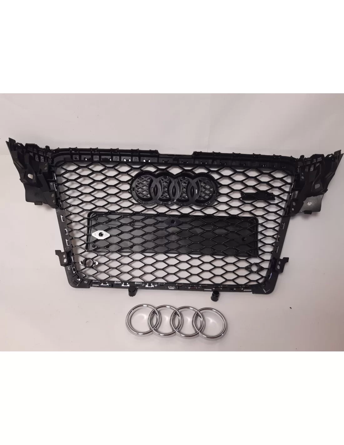Pour Audi A4 B8 2008-2012 Grille de calandre en nid d'abeille look RS4 chrome noir Audi, A4 Audi