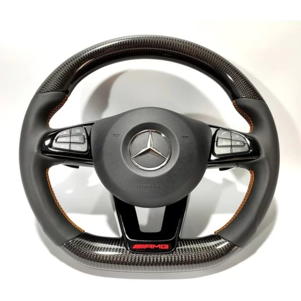  - Steering Wheels - メルセデスベンツ GLE GLC GLS C CLA W205 W166 X166 ステアリングホイール カーボンレザー - 1 - Steering Wheels メルセデスベンツ GLE GLC GLS C C