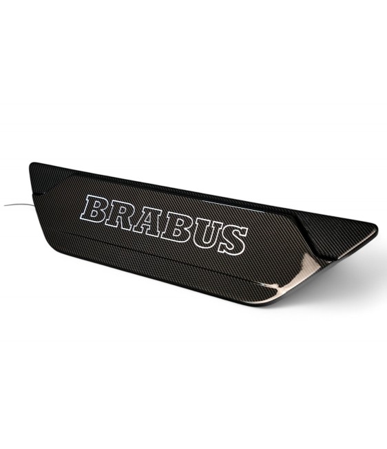 Carbon fiber rear door attachment LED Brabus logo illuminated for Mercedes-Benz W463A W465