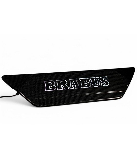 Carbon fiber rear door attachment LED Brabus logo illuminated for Mercedes-Benz W463A W465
