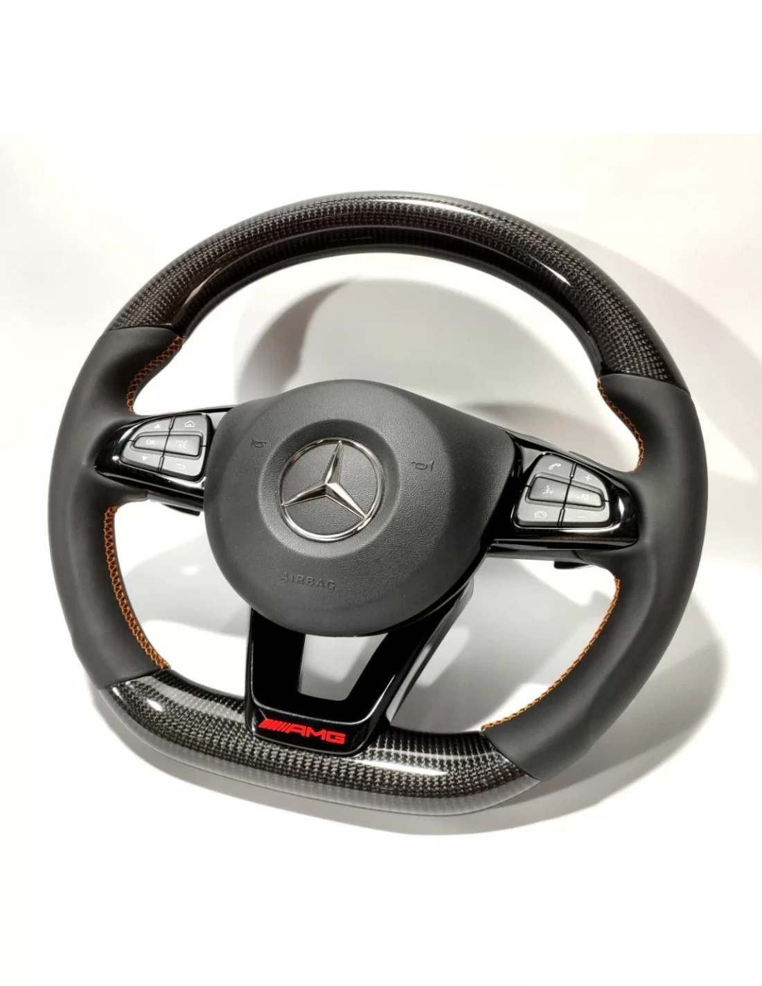  - Steering Wheels - 梅赛德斯-奔驰 GLE GLC GLS C CLA W205 W166 X166 碳皮方向盘 - 3 - 碳纤维真皮GLE GLC GLS方向盘为您的梅赛德斯-奔驰增光添彩。体验豪华与性能--立即订购！✉️✏️